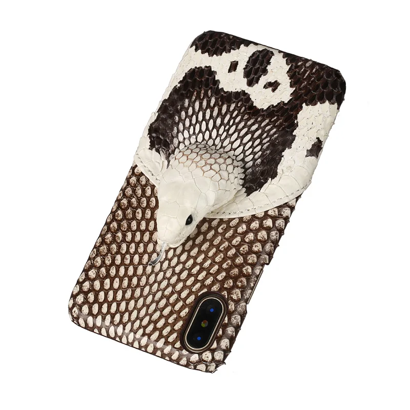 Чехол для телефона из натуральной кожи питона с защитой от падения iPhone 11 11Pro XS XSmax