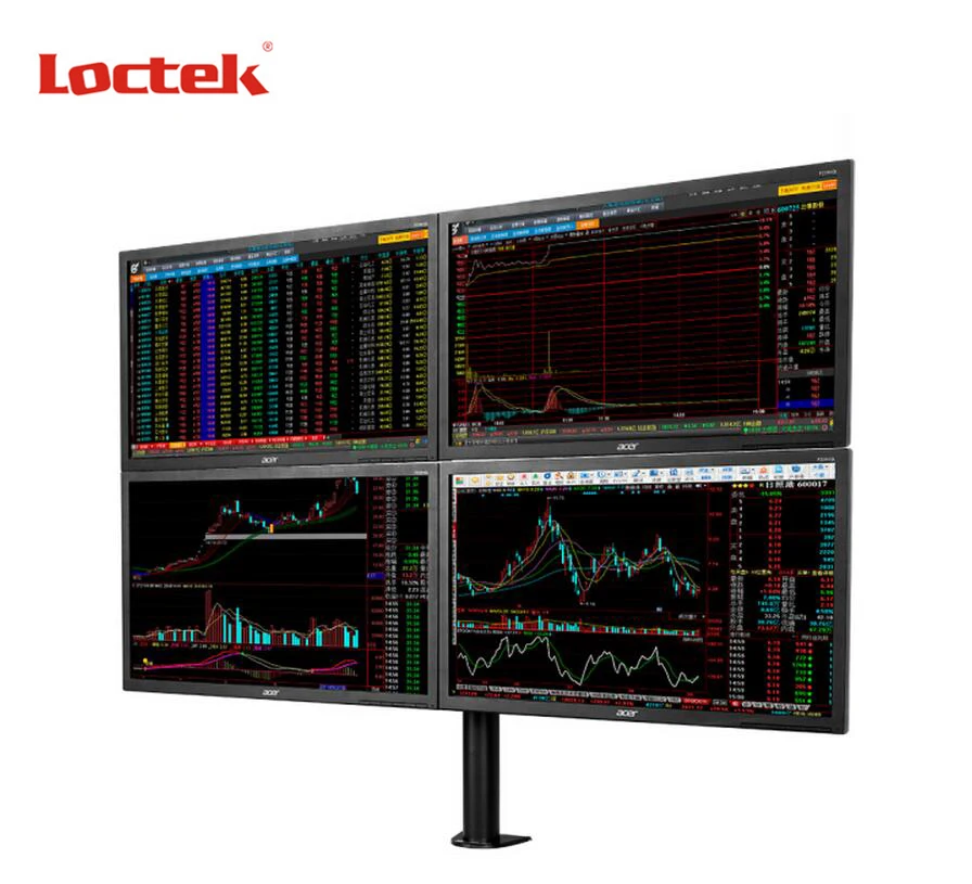 Loctek D1Q Настольный четырехъядерный тяжелый монитор крепление Дисплей Стенд четыре экрана кронштейн ЖК-подставка подходит для 1"-30" Максимальная поддержка 10 кг на руку