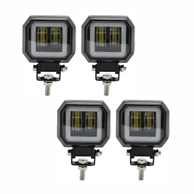 4pcs square light 3 дюйма светодиодный рабочий светильник квадратный Портативный Точечный светильник s внедорожный грузовик Вождение машины лодки мотоцикла ATV 12V 24V Угол Глаза пятно луча - Цвет: 4pcs square light