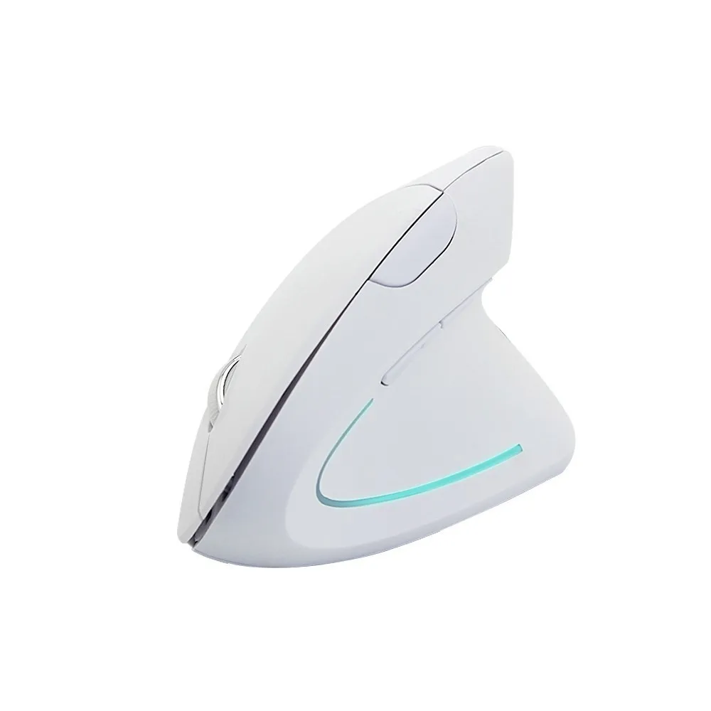 Only White Mouse CHUYI эргономичная Вертикальная беспроводная мышь, компьютерная цветная светодиодный игровая мышь 1600 dpi, USB оптическая 5D здоровая мышь с ковриком для мыши - Цвет: Only White Mouse