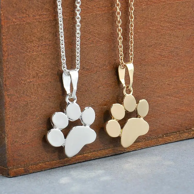 

Fashion Cute Pets Dogs Footprints Paw Pendant Necklace Necklaces & Choker Jewelry for Women Neck Chain Party Daily Collar Gifts