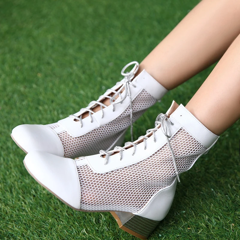 ASILETO/ г.; новые летние ботинки; ботильоны с вырезами на шнуровке; Повседневная дышащая обувь; bottes femme zapatos; большой размер 45
