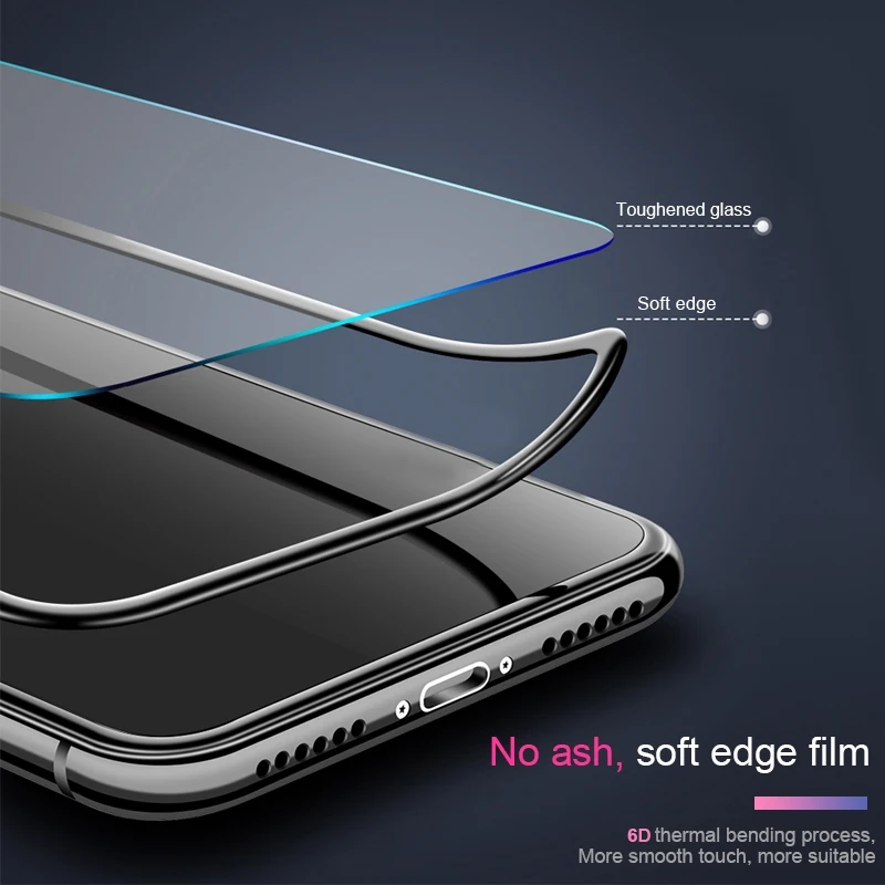 Закаленное стекло HUKU 6D с полным покрытием для iPhone 11 Pro X XR XS Max 6s 7 8 Plus Защита экрана