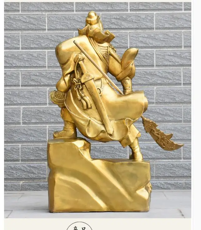 73CM large Huge-HOME SHOP hall lobby efficacious Talisman Money Drawing god of wealth GOLD Guan gong Guandi brass art sculpture | Дом и сад