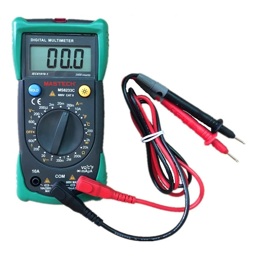 MASTECH MS8233C Профессиональный цифровой мультиметр DMM измеритель напряжения переменного тока Удержание данных амперметр с подсветкой тестер емкости