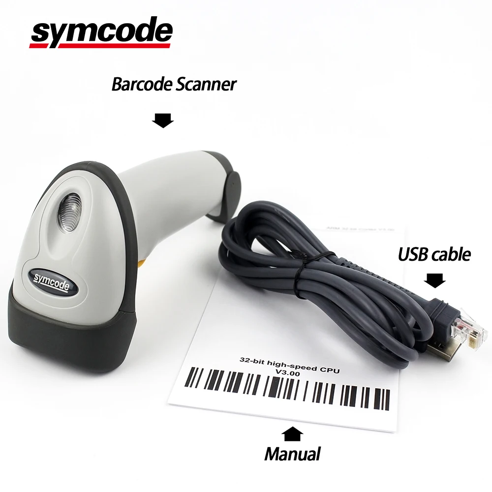 USB сканер штрих-кода Symcode 1D лазерный проводной Ручной считыватель штрих-кодов |
