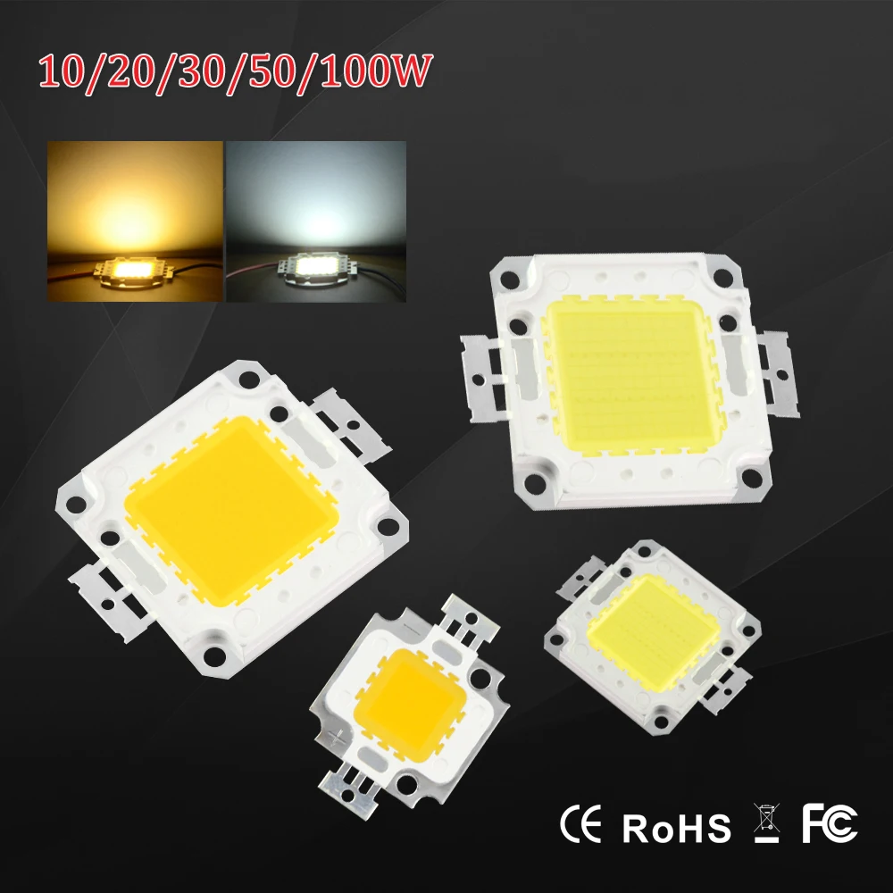 Светодиодные Мощные интегрированные чип лампы IC 10 Вт 20 30 50 100 SMD свет для DIY
