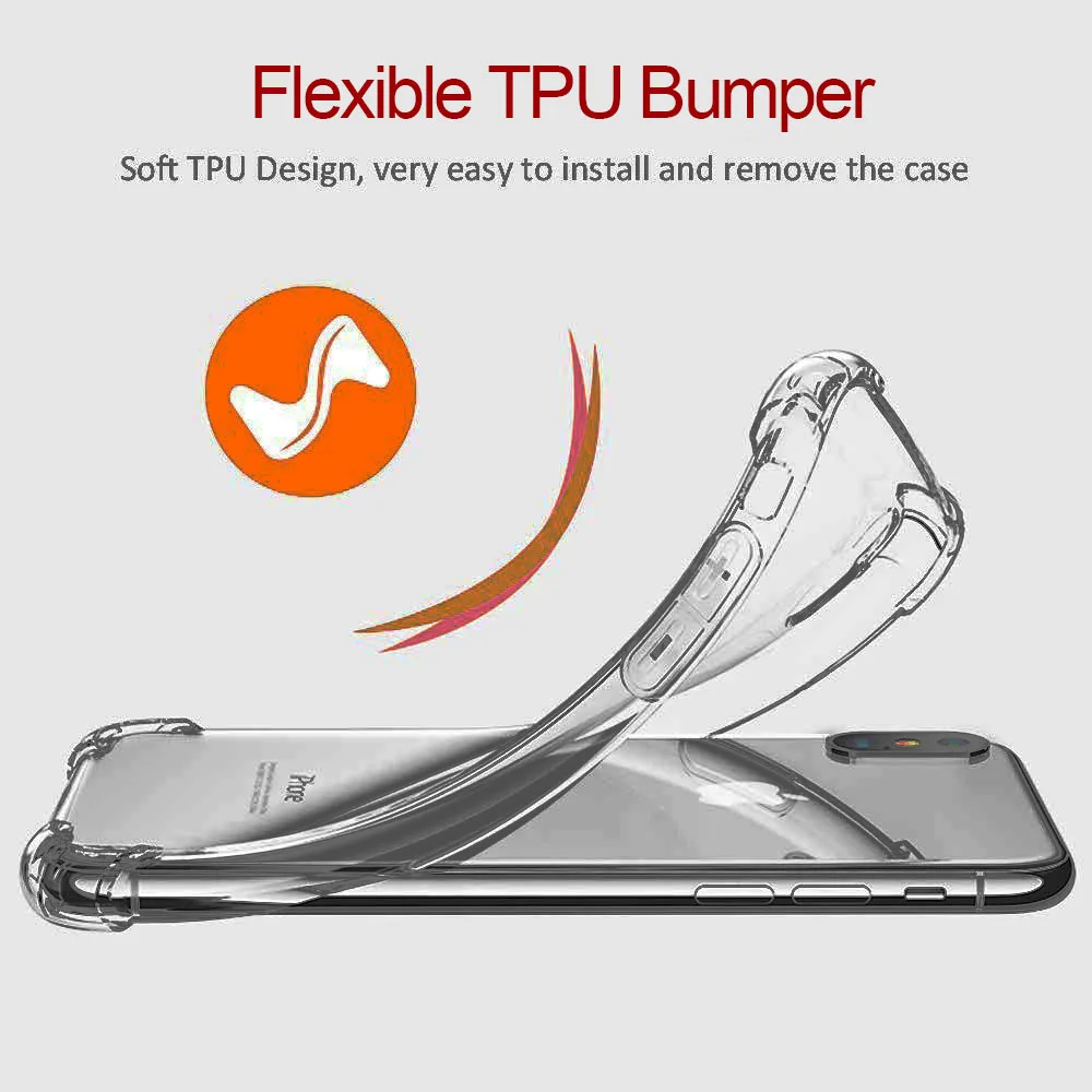 Ультра тонкий прозрачный ТПУ Мягкий силиконовый чехол для iPhone X S защиты резины XS