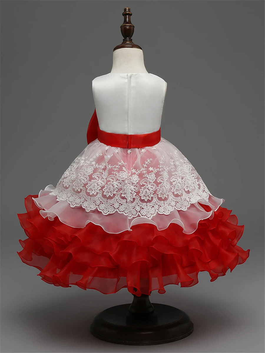 Top quality princess dress for little girl age 4 5 6 7 8 long dresses Ceremonies wedding gown flower vestido XD20-D | Детская одежда и