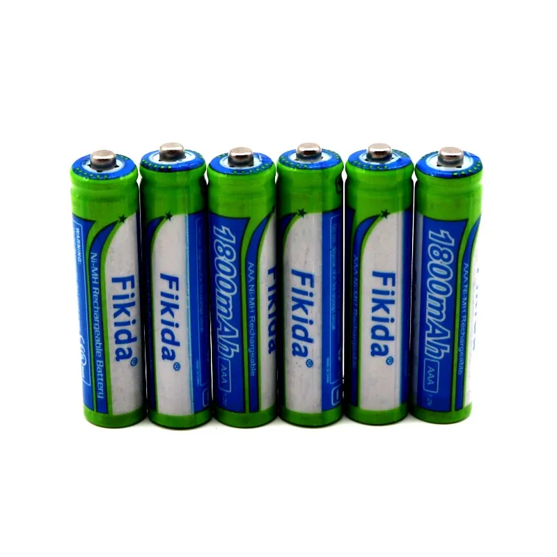 Fikida 1800mAh Ni-MH AAA батареи 1,2 V перезаряжаемые батареи Ni-MH батареи для камеры, игрушки светодиодный фонарь