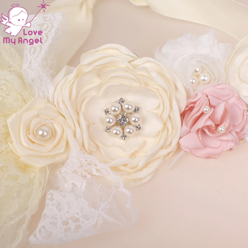 1 шт. жемчужный пояс цвета слоновой кости для беременных с цветочным узором