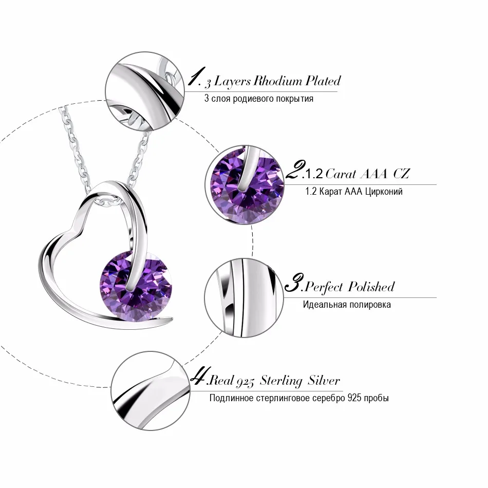 ORSA JEWELS 925 пробы Серебряное ожерелье в форме сердца с австрийским кубическим цирконием ААА для женщин драгоценный подарок для девушек SN47