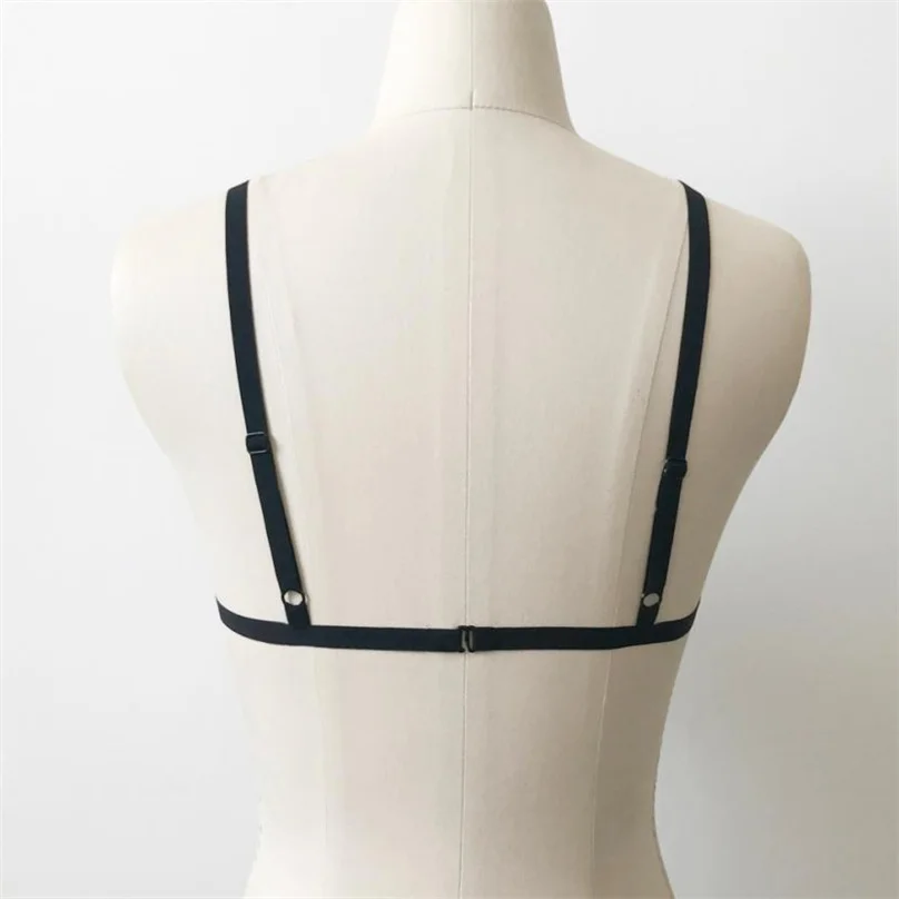 Регулируемый эластичный бюстгальтер на бретельках бандаж нижнее белье черного