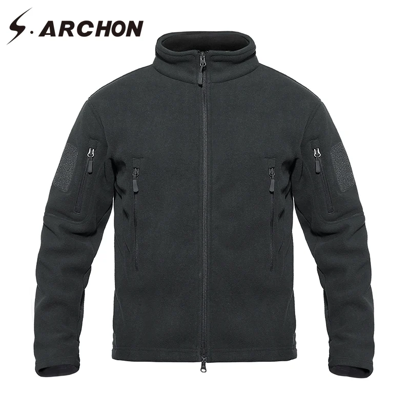 

S.ARCHON Winter Tactical Fleece Jacket Men City Many Pockets Warm Thermal Army Jacket Windbreaker Thicken Military Combat Coats