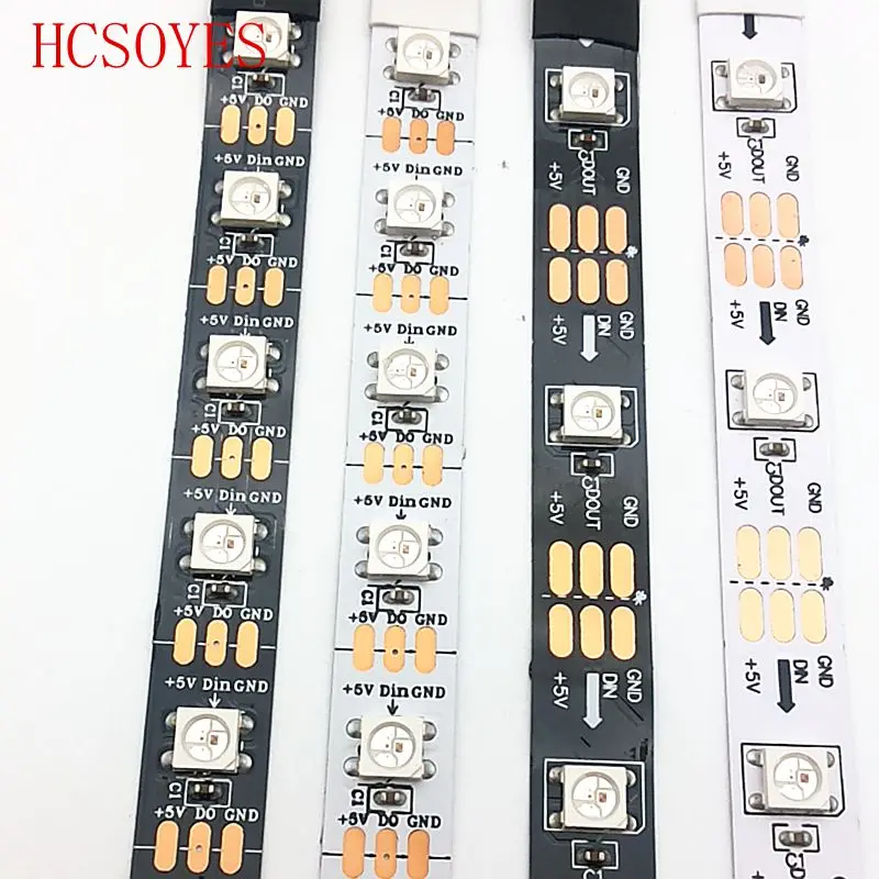 DC5V 1 м WS2812B встроенный ws2811 IC RGB полоса 30/60/144 led/M пикселей не водонепроницаемый ip30 5050