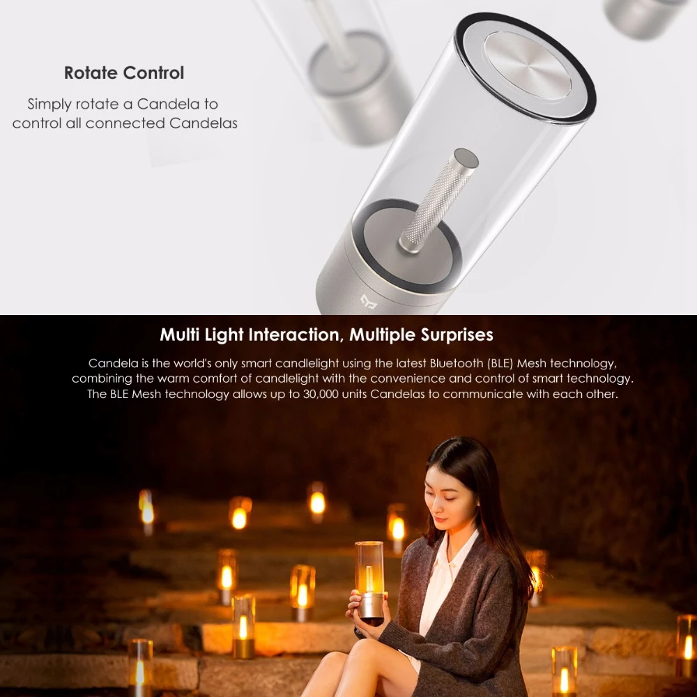 Хит продаж оригинальный xiaomi YEELIGHT Candela умный светодиодный ночник с управлением