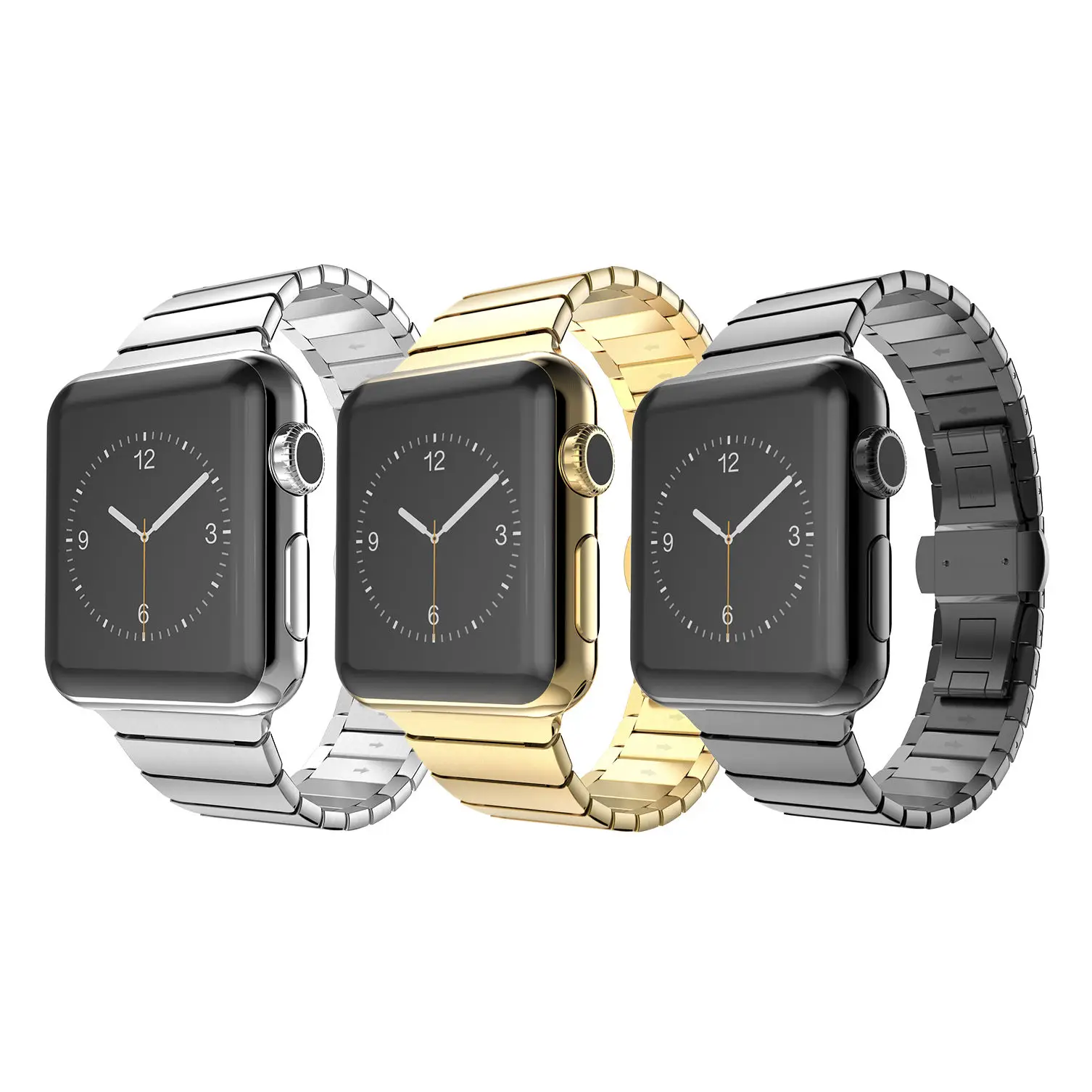 Защитный чехол + звеньевой браслет из нержавеющей стали для Apple Watch Series 3 2 ремешок