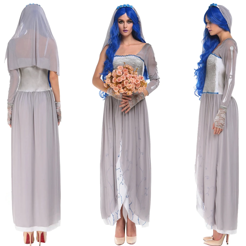 

New Women Vampire Zombie Dress Decadent Dark Ghost Bride sexy Costumes Halloween costumes Zombie Cosplay dress