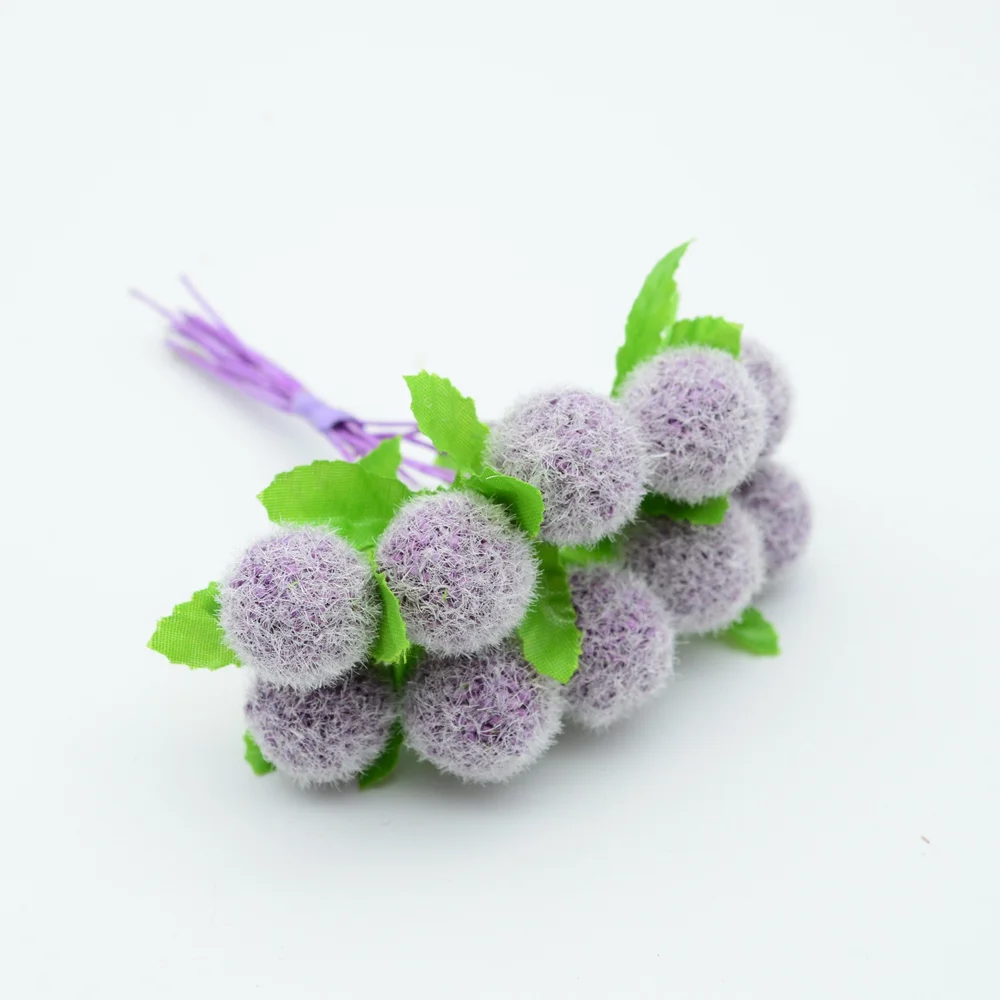 purple 10 шт., ПЭ помпон, пена, свадебные аксессуары для домашнего декора, для рождества, Нового года, искусственная пластиковая ваза, сделай сам, венок, подарки, искусственные цветы - Цвет: purple