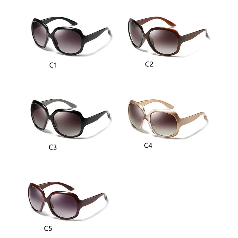 Модные негабаритные квадратные поляризационные солнцезащитные очки для женщин