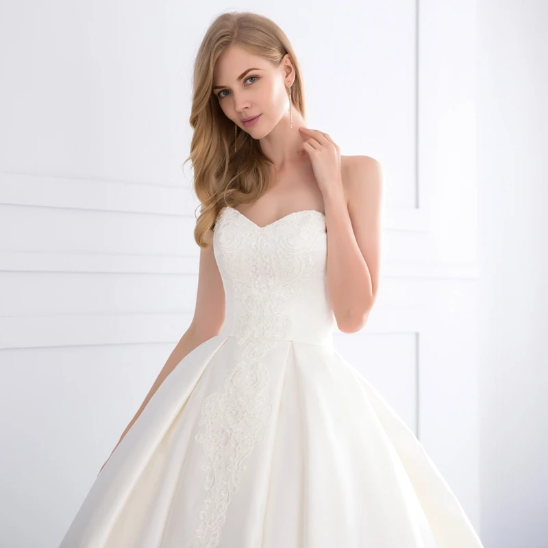 Miaoduo 2021 атласные свадебные платья для невесты кружевное платье Vestidos De Novia размера