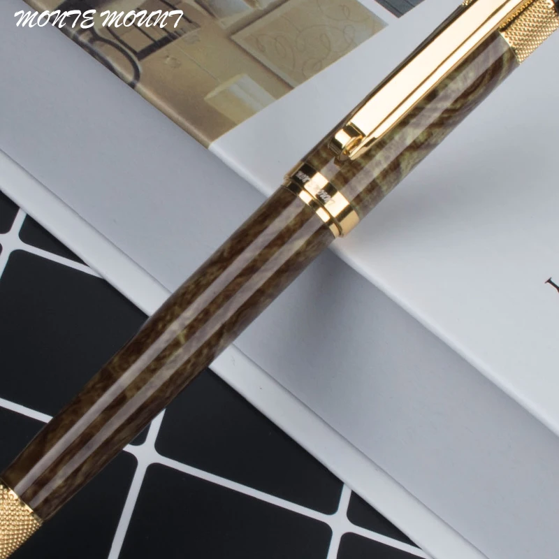 Зеленая шариковая ручка MONTE с креплением в виде агата/партия металлическая