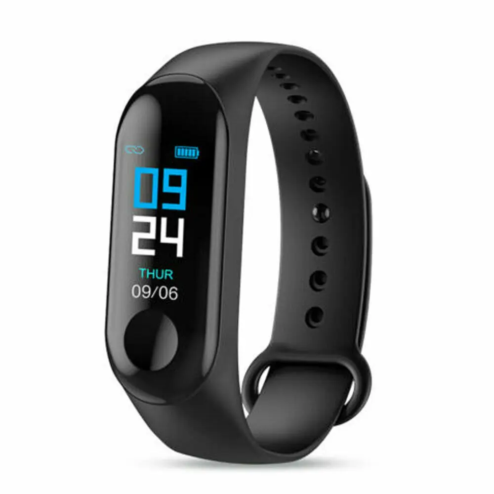 Черный M3s Bluetooth Smart watch Heart Rate Blood Pressure Monitor Fitness Activity Tracker Sports Smart Band Wristbands Phone Mate - Цвет: Черный