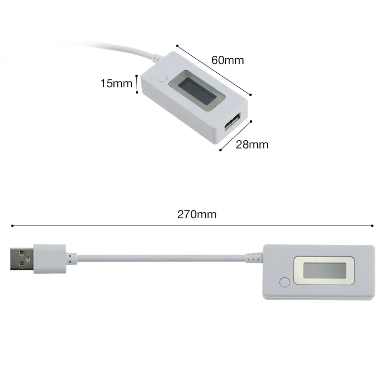 UANME Белый Micro USB зарядное устройство Емкость батареи Напряжение Ток тестер метр детектор с ЖК-дисплей для мобильного смартфона power Bank