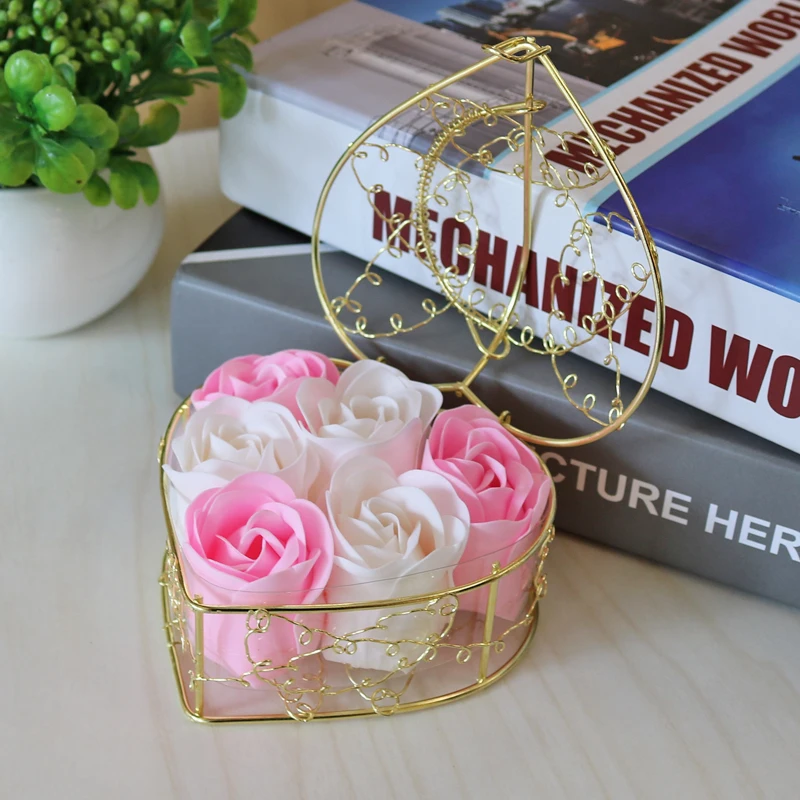 1 комплект романтическая Цветочная искусственная Роза в форме сердца железная