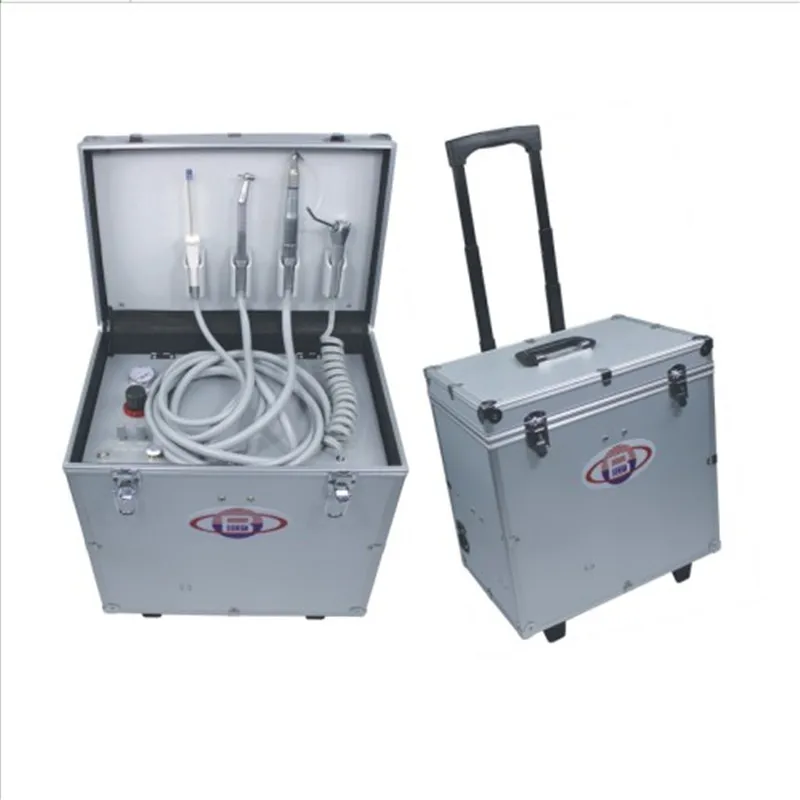 Offerte Unità Dentale Portatile Di Alta Qualità Di Nuovo Modello Con Compressore D'aria Senza Olio A Siringa A Tre Vie