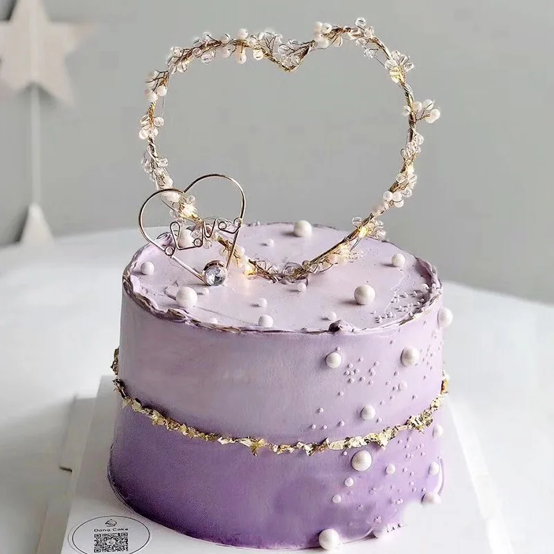 Блестящая золотая звезда Радужное сердце с пером топпер для торта летняя форма