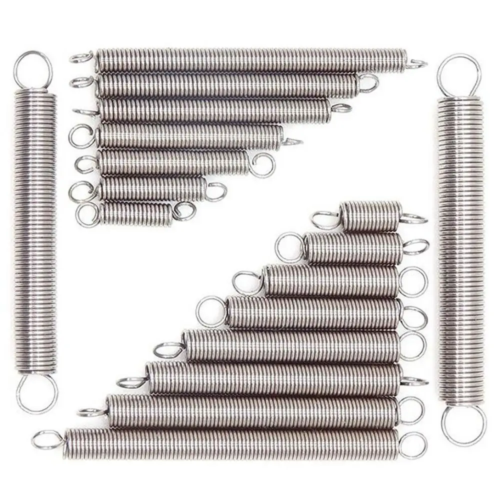 

10Pcs 304 Stainless Steel Dual Hook Small Tension Spring Hardware Accessories Wire Dia 0.8mm Outer Dia 8mm Length 20-50mm