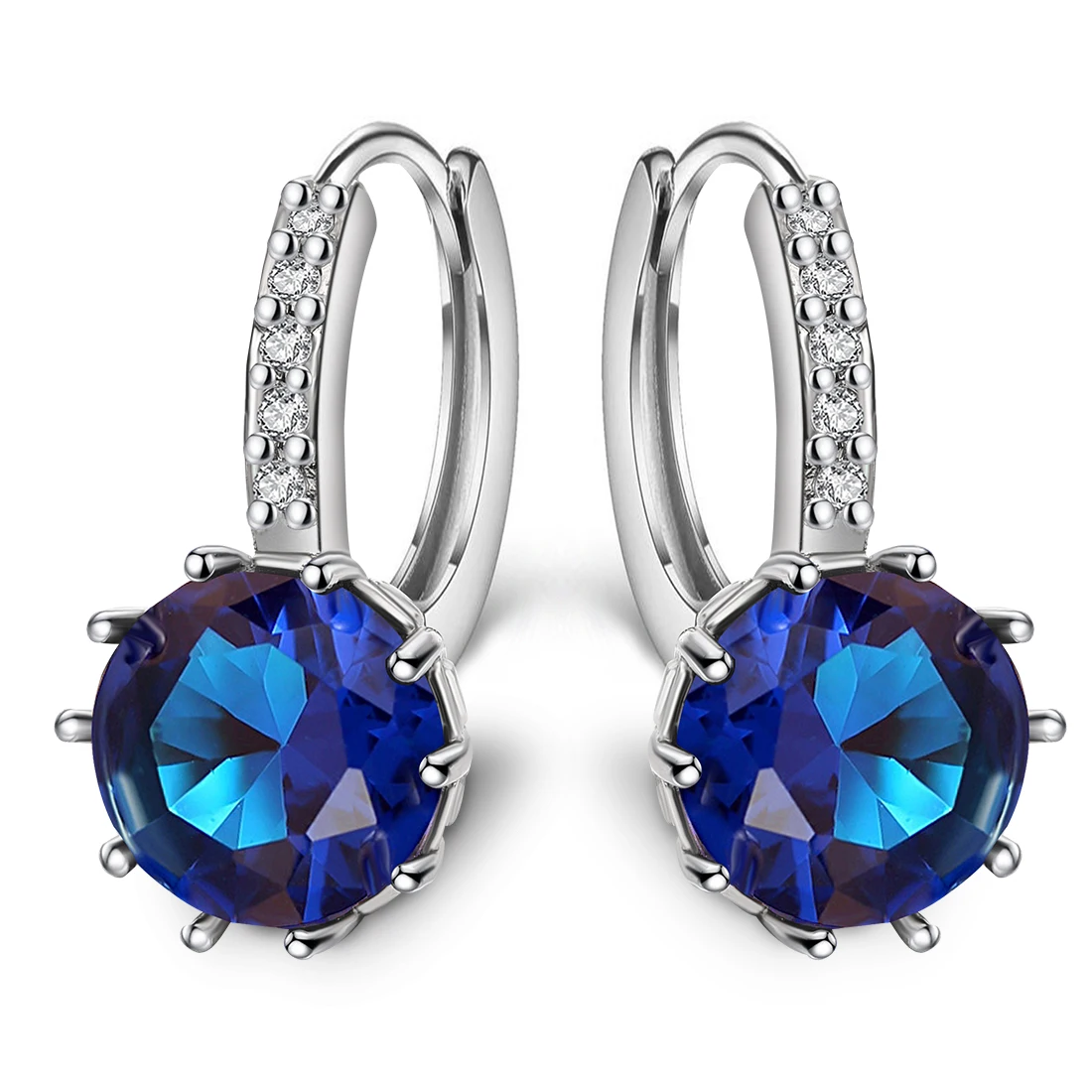 Sapphire Jiayiqi новые винтажные серьги из розового золота с кристаллами CZ, серьги-капли для женщин и девочек, рождественские Модные свадебные украшения - Окраска металла: Sapphire