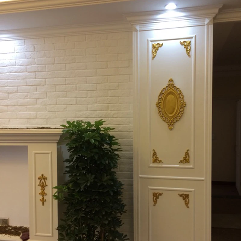 4 шт. Винтаж Неокрашенная древесина Резные углу накладка аппликация рама для