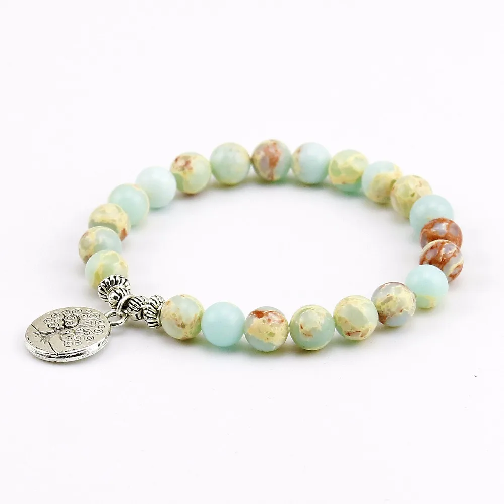 Новый дизайн высококачественных ювелирных изделий для йоги 8 мм синее море