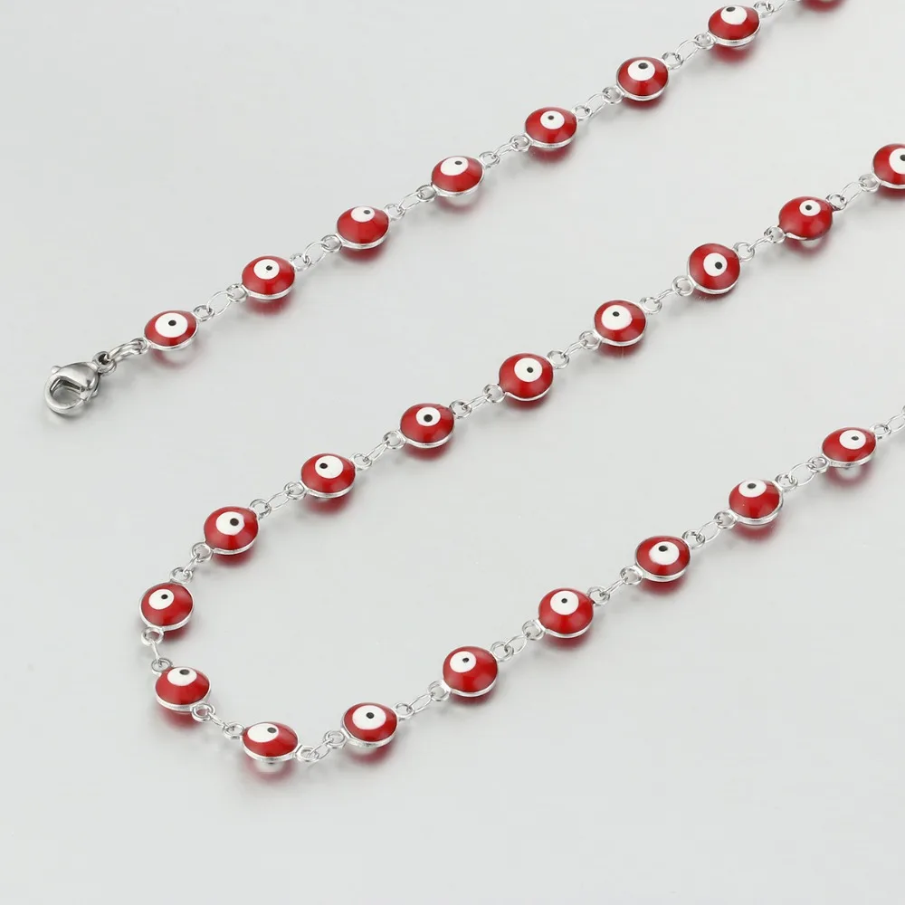 Детские носки Красивые красные/Голубая Эмаль Бусины звено цепи ожерелье