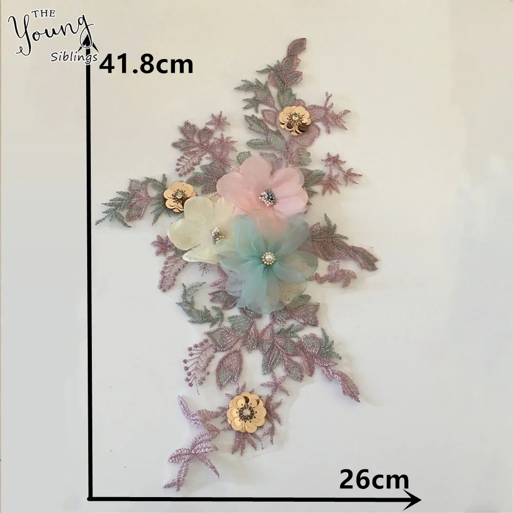 Новое поступление 3D цветочное украшение кружевной воротник вышивка своими