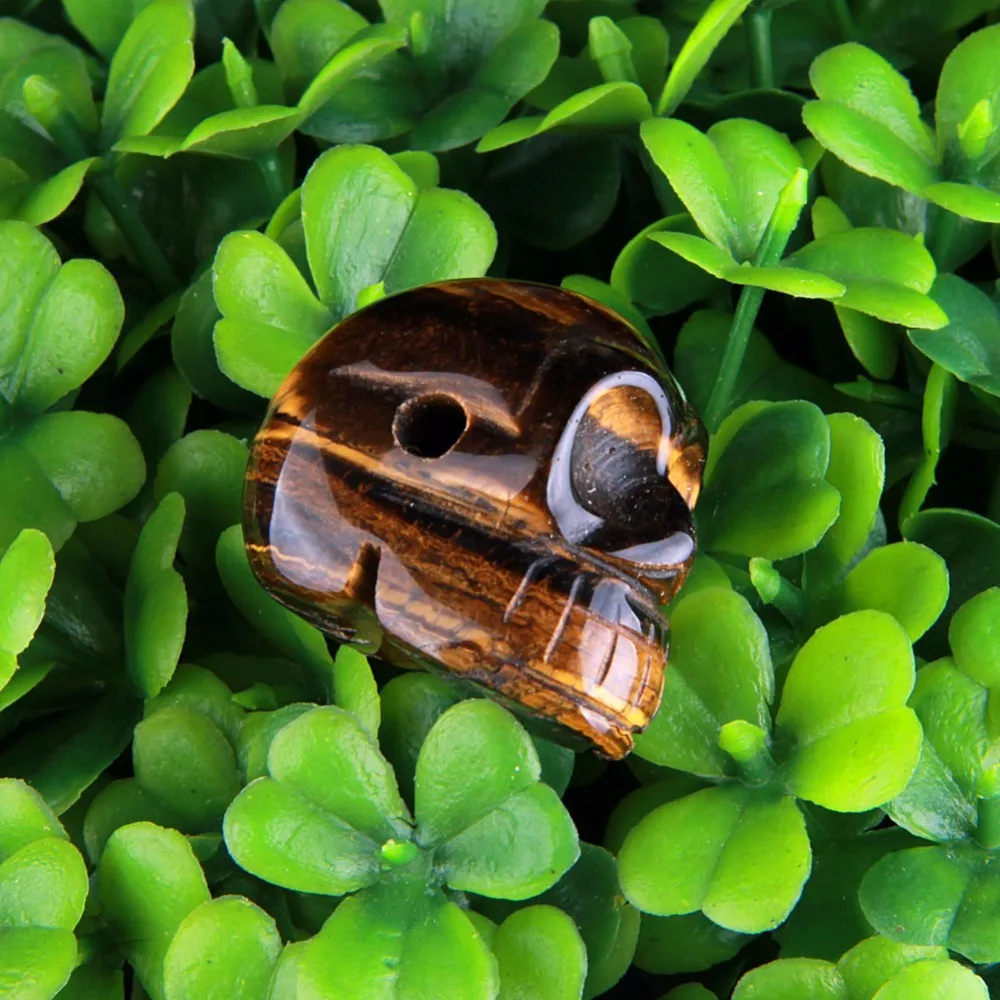 25 мм натуральные тигровые глаза яшма камень резной череп кварцевый кристалл