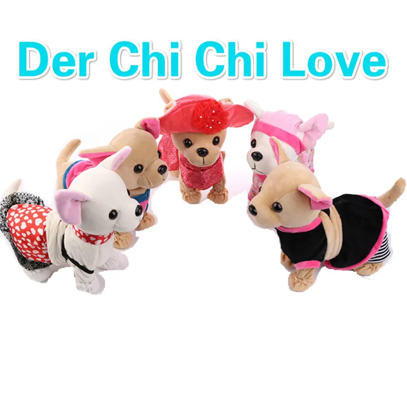 Рождество Der Chi LOVE электронная собака питомец Поющая ходьба музыкальный плюшевый питомец робот интерактивные игрушки для собак игрушки для детей