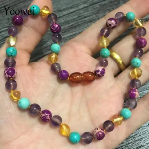 design 3 Yowei 16 стиль янтарный браслет для прорезывания зубов/ожерелье для ребенка и взрослого женщины подлинный натуральный камень, ювелирное изделие из приморского янтаря - Цвет камня: design 3