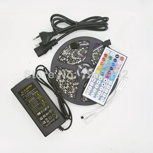 LINYEE 5050 SMD RGB Светодиодные ленты 60 светодиодный/m 5 м/лот DC 12 В Водонепроницаемый гибкий свет с 44key удаленного контроллер 12 В 5A - Испускаемый цвет: 44KEY MINI CONTROLLE