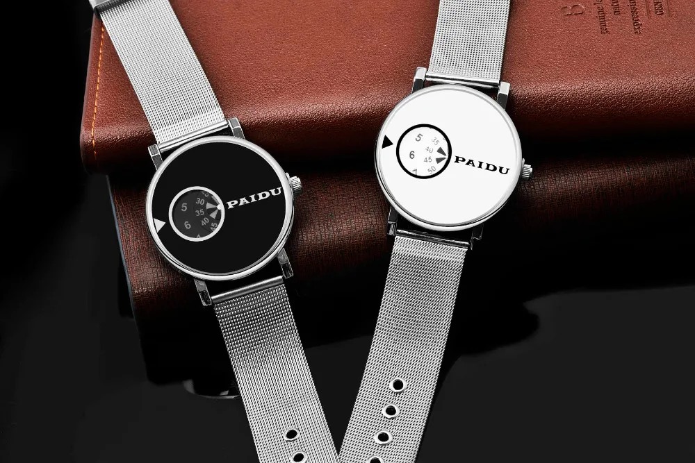 PAIDU полностью стальные часы модные роскошные элегантные мужские и женские