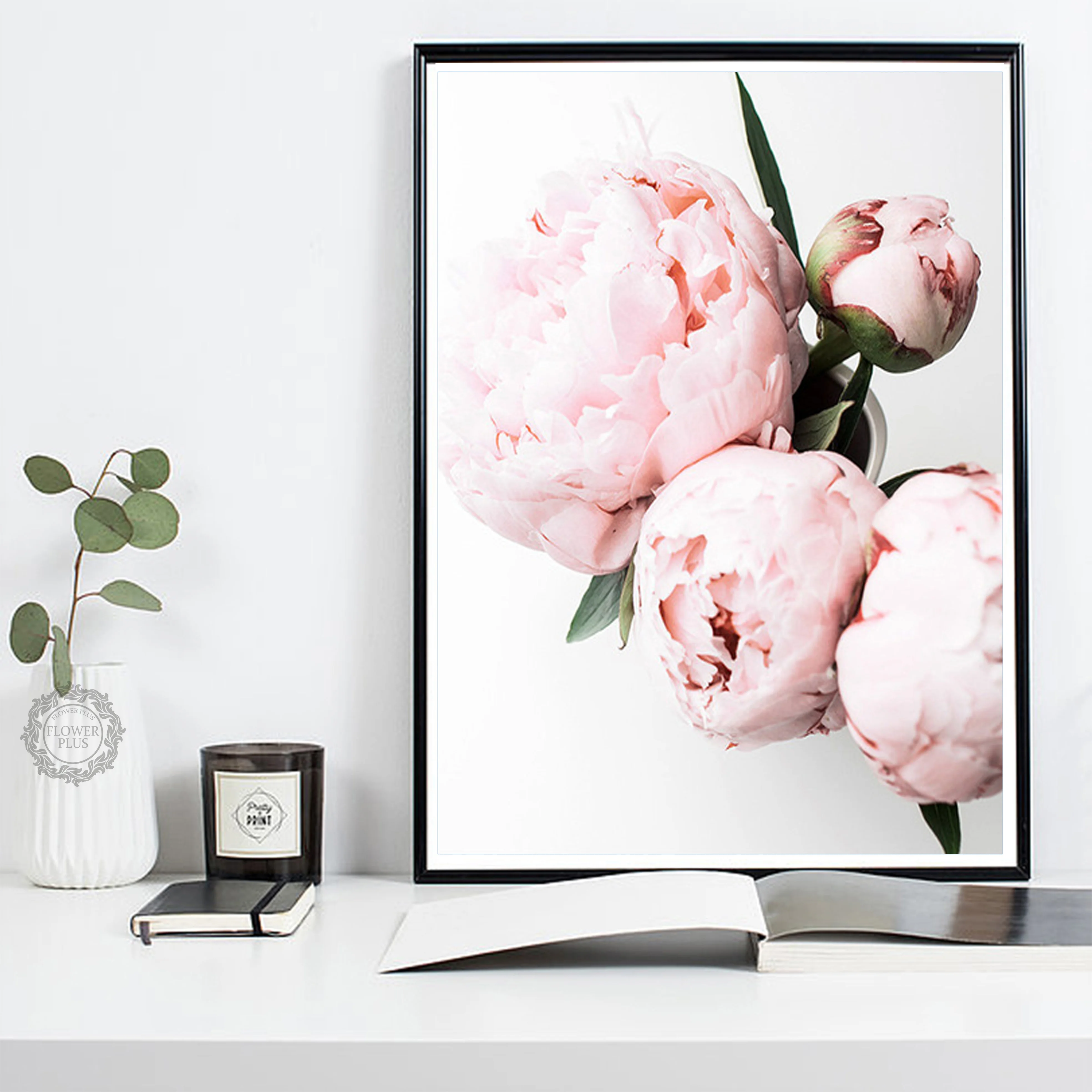 Холст для живописи розовый цветы пиона Плакаты и цветочные принты настенные