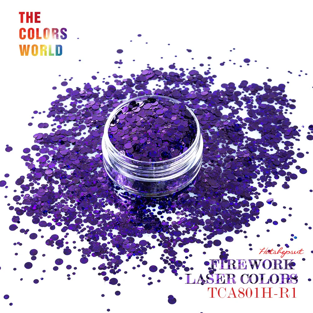 

TCA801H Fireworks Laser Dark Purple 3D Colorful Round Shape 4 Kind Size Nail Glitter nail art decorations makeup facepainting