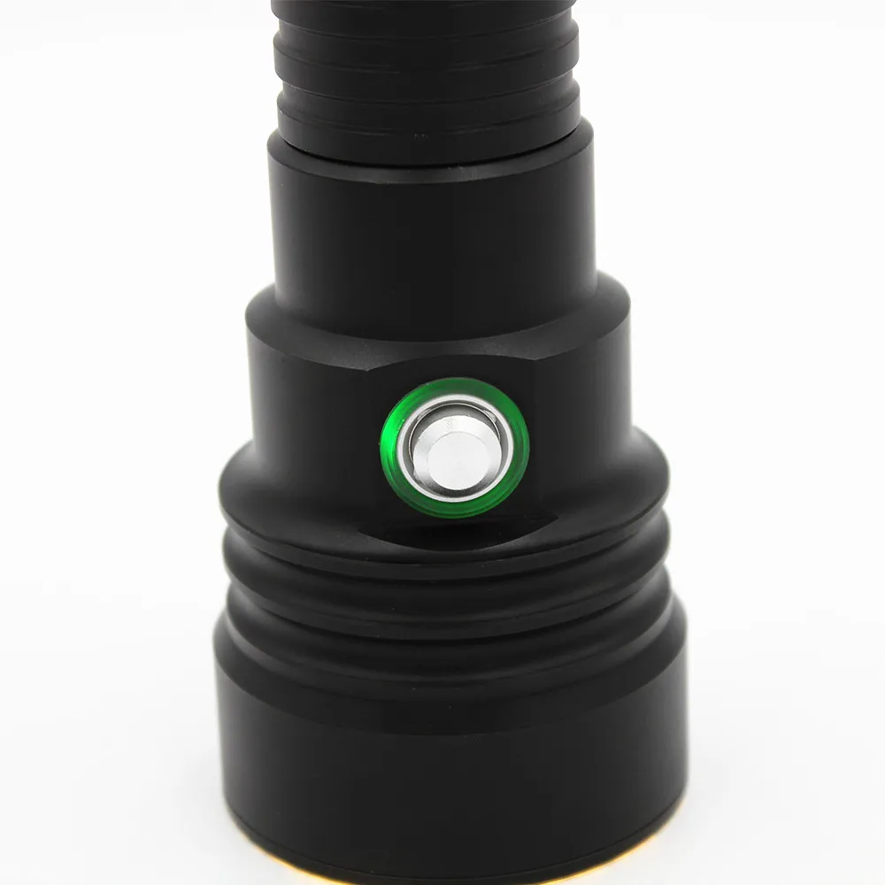 구매 다이빙 손전등 XHP70 초강력 밝기 노란색/흰색 조명 4000 루멘 수중 100M 방수 다이빙 토치 패키지 포함, 수중 잠수 손전등 잠수 랜턴