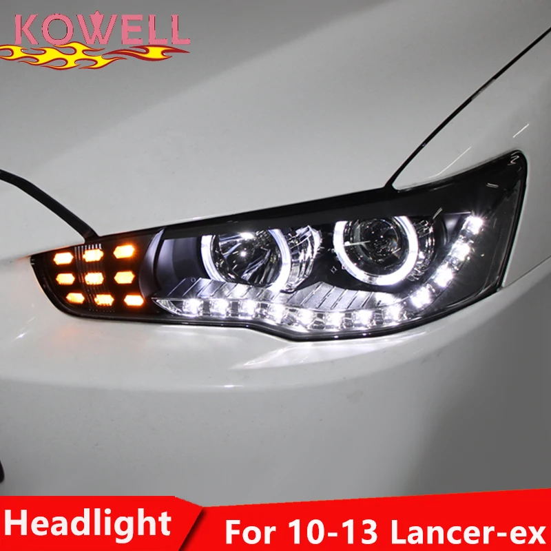 

KOWELL Car Styling Head Lamp for LANCER Headlights LED Headlight ANGEL EYES BEAM DRL Bi-Xenon Lens HID Automobile Accessories