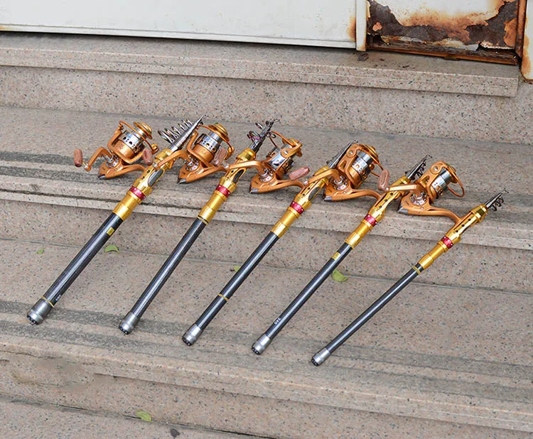 Short and portable best graphite travel fishing rods with reel 2.1-3.6M | Спорт и развлечения