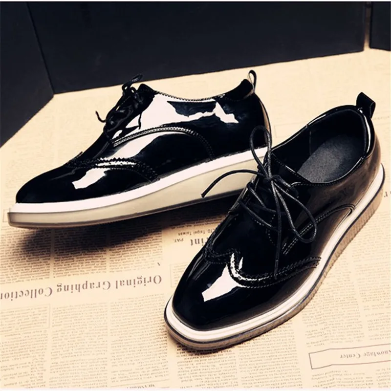 Осенне-весенняя женская обувь броги женские оксфорды британский стиль плоский