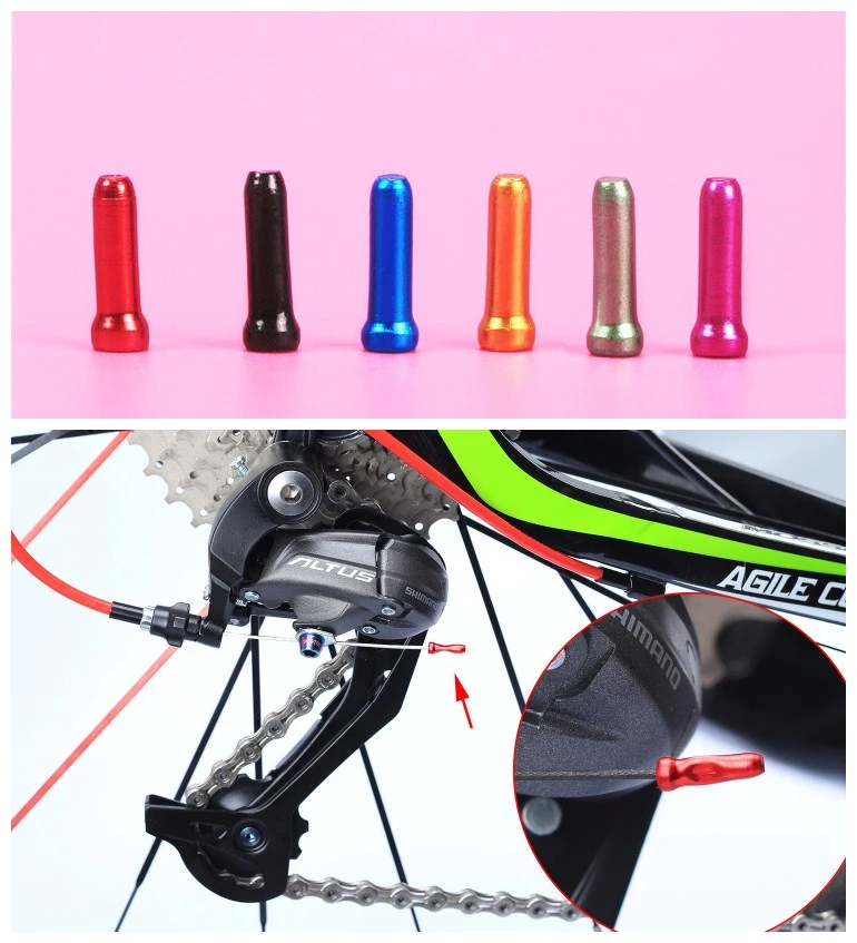 10 шт./компл. тормозной трос заглушка троса 7 цветов алюминиевая крышка для горного