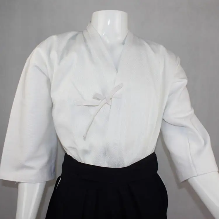 2 цвета Чистый хлопок унисекс темно синий/белый hakama одежда для Кендо kung fu hapkido